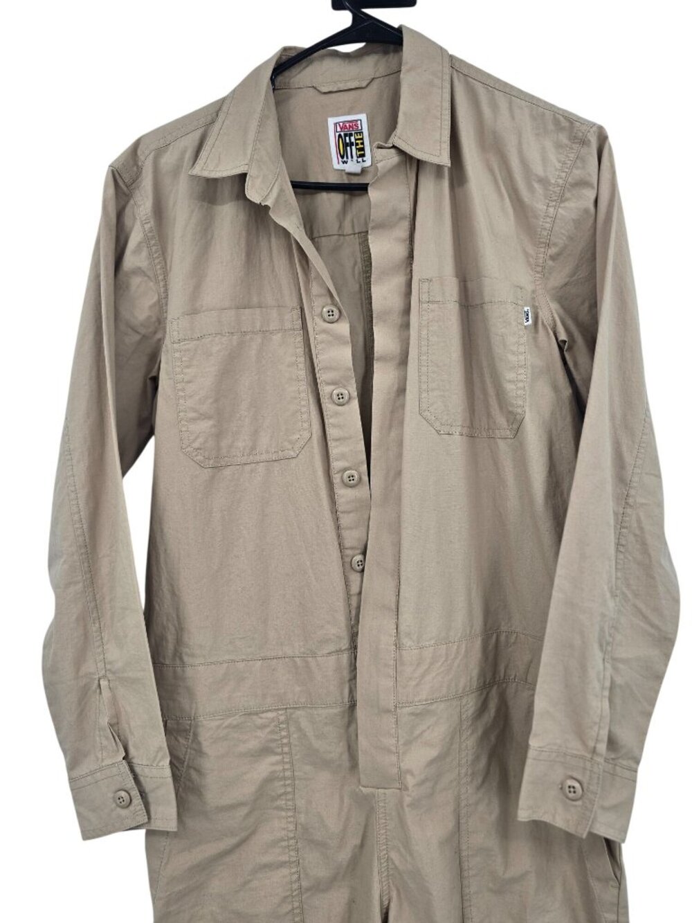 Vans Off The Wall Khaki Long-Sleeve Jumpsuit Women's XS